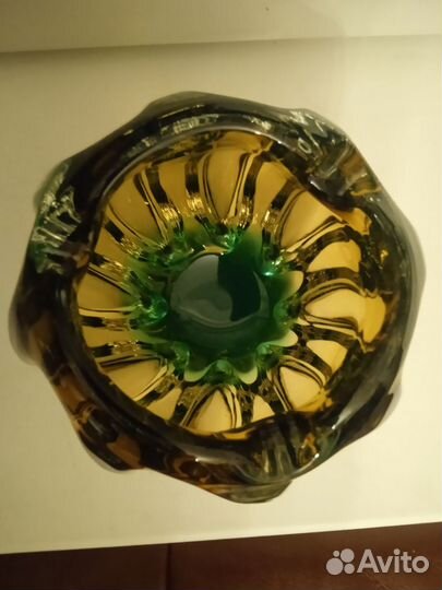 Пепельница, ваза, цветное стекло