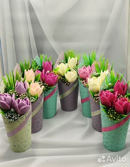 Букет из мыльных тюльпанов