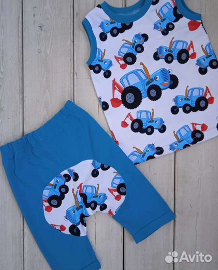 Костюм детский синий трактор