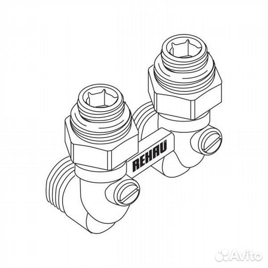 Узел ниж. подкл. радиатора 1/2нрх3/4нр угл. rehau