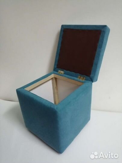 Пуфик с ящиком (35*35*45),кожзам, флок, велюр, зиз