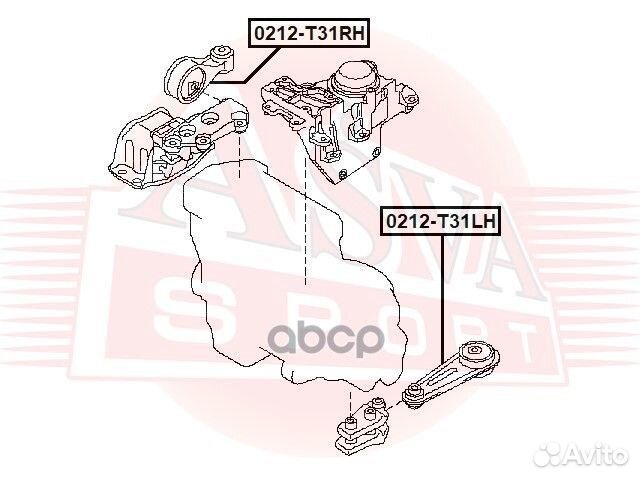 Подушка двигателя правая nissan X-trail T31 200