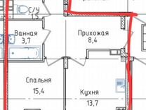 2-к. квартира, 62,3 м², 4/8 эт.