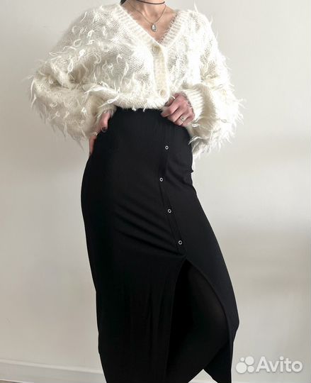 Юбка миди в рубчик ASOS