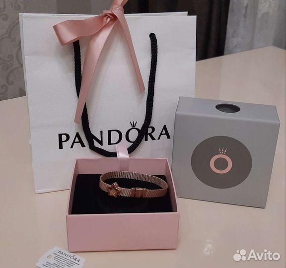 Браслет Pandora Reflection Rose + шарм-клипса ориг