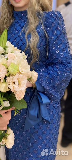 Вечернее платье 42 44 голубое