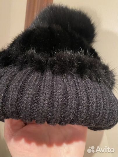 Шапка норковая на вязаной основе