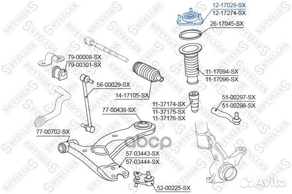 12-17029-SX опора амортизатора переднего Toyot