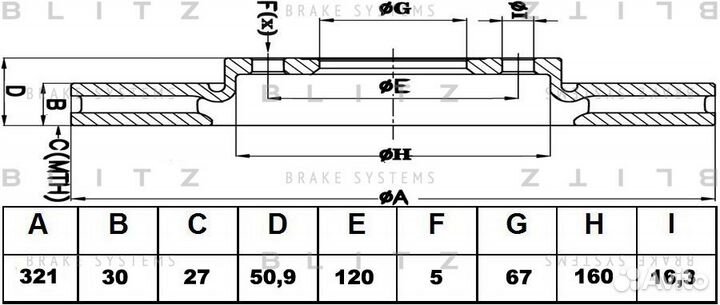 Blitz BS0294 Диск тормозной opel insignia 08- пере