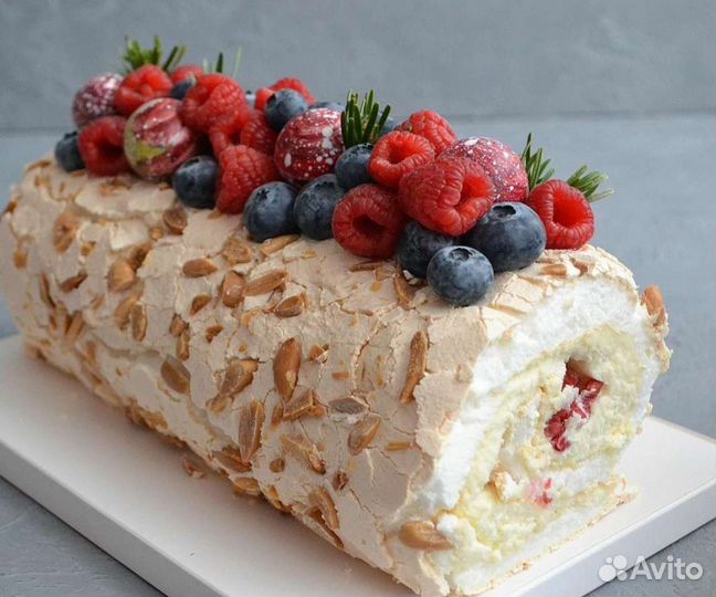 Меренговый рулет торты на заказ зефир бискотти