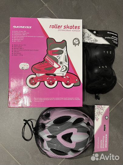 Роликовые коньки + шлем + защита
