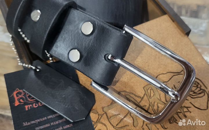 Мужской ремень из натуральной кожи ручной работы