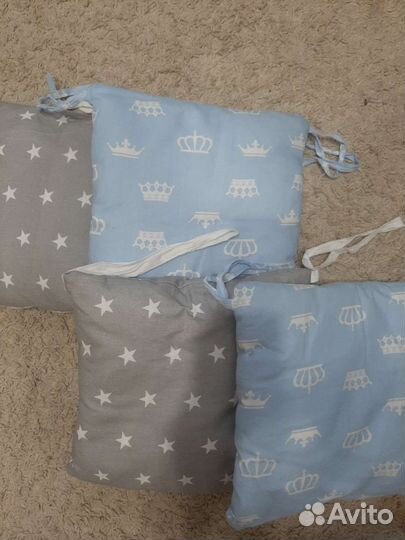 Простыни в детскую кроватку+бортики