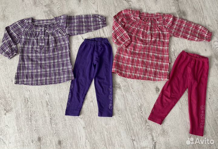 Леггинсы и туника/кофта для двойни на 2-3года