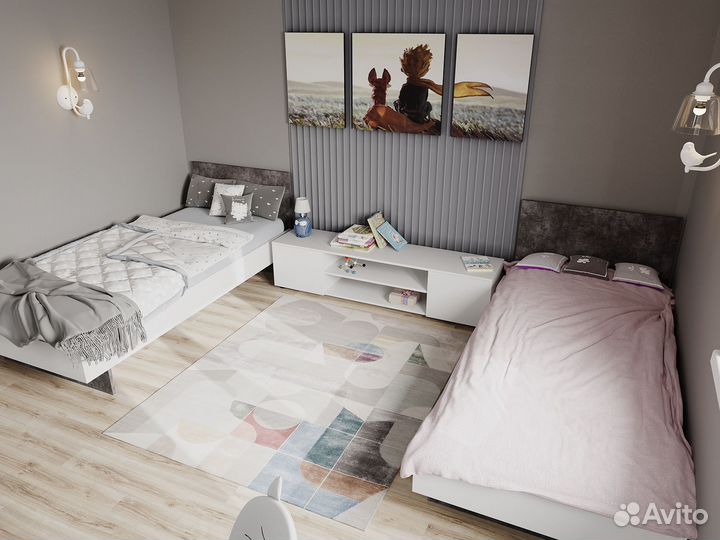 Односпальная кровать modul с изголовьем, 90х200 см