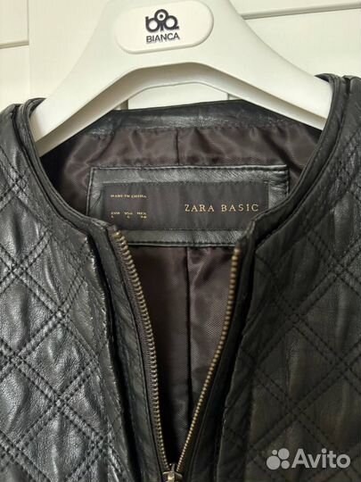 Кожаная куртка zara натуральная кожа