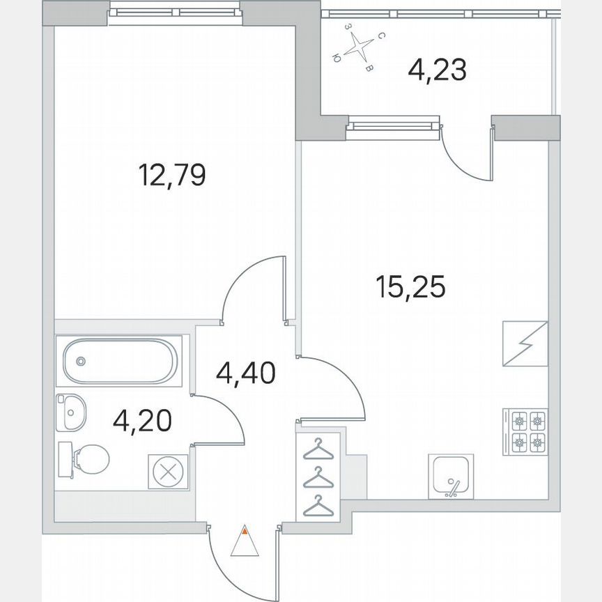 1-к. квартира, 38,8 м², 3/5 эт.