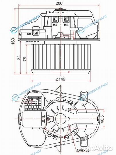 ST-7P0820021F Мотор отопителя салона volkswagen to