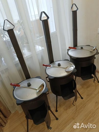 Печь под казан 2мм + казан чугунный