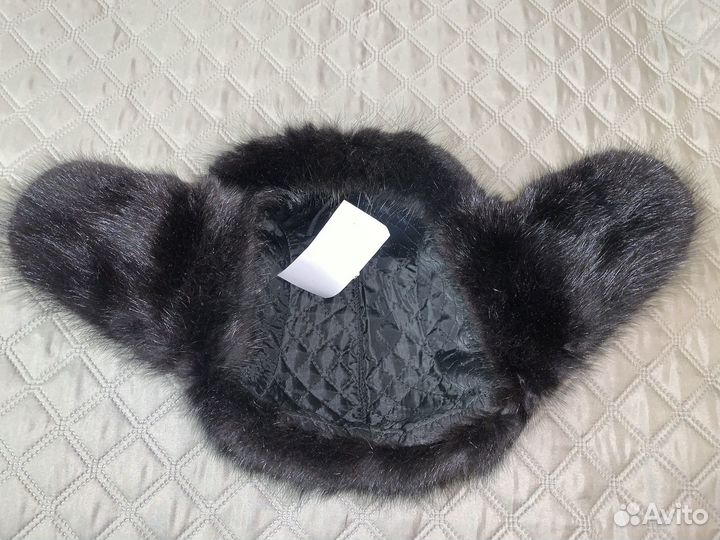 Новая Шапка - ушанка мужская кожа + норка