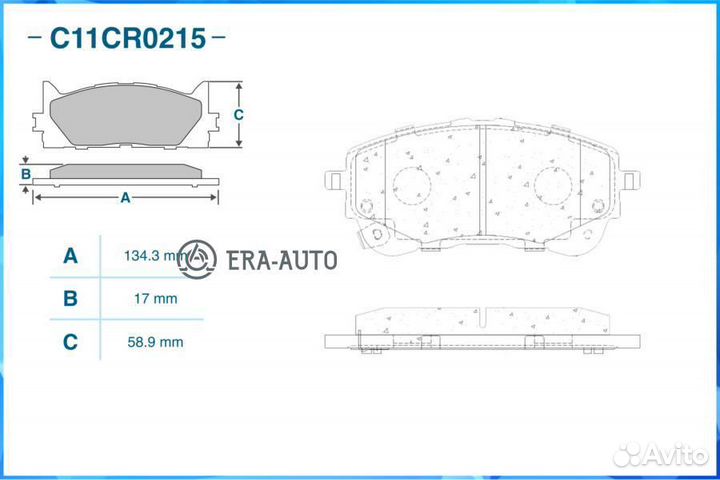Cworks C11CR0215 Тормозные колодки передние Low Metallic C11CR0215