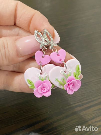 Серьги сердечки