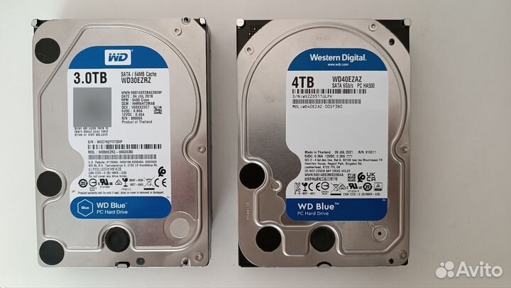 Жёсткие диски WD Blue 3 и 4 Тб