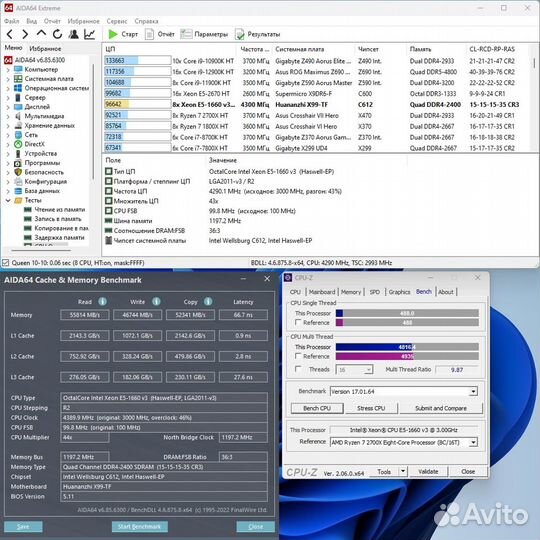Игровая платформа, аналог Core i7 5960X 4400 мгц