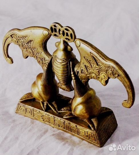 Летучая мышь Китайская статуэтка из Бронзы RU*192