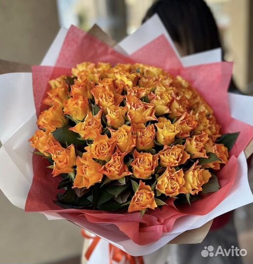 Букет 51 малиновая Роза 40 см