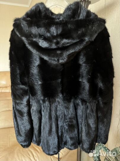 Полушубок норковый черный