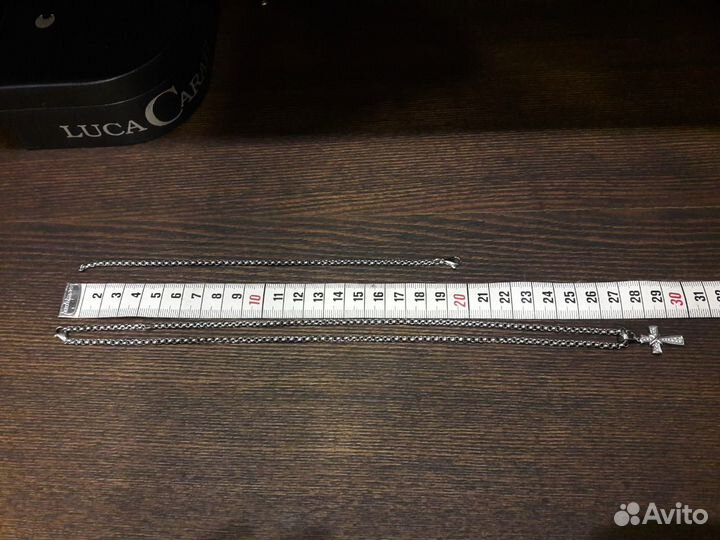 Цепочка, браслет, крест бриллианты белое золото