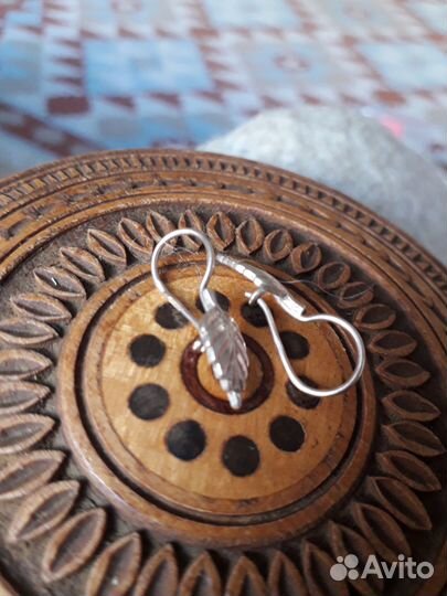 Серебрянные серьги СССР Листики