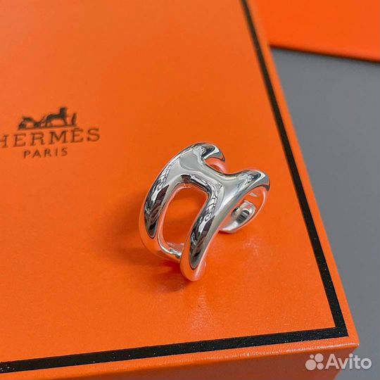 Кольцо серебряное Hermes