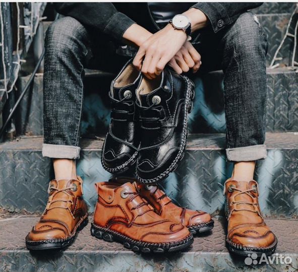 Мужские топсайдеры, кожаные ботинки