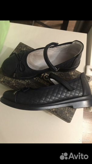 Туфли школьные синего цвета 36 разм