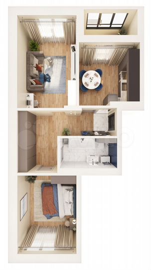 2-к. квартира, 63 м², 13/17 эт.