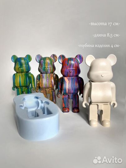 Силиконовая форма для гипса смолы бетона Bearbrick
