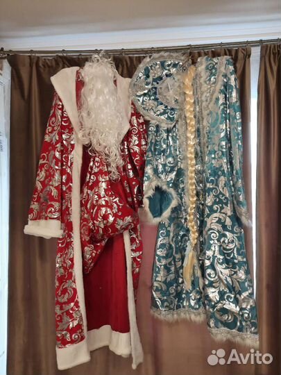 Костюм деда мороза + костюм снегурочки аренда