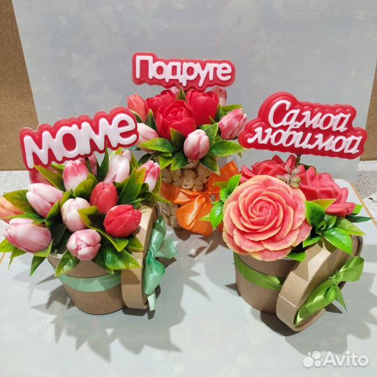 Букет из мыльных цветов