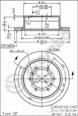08.7106.10 Диск тормозной mitsubishi pajero 90