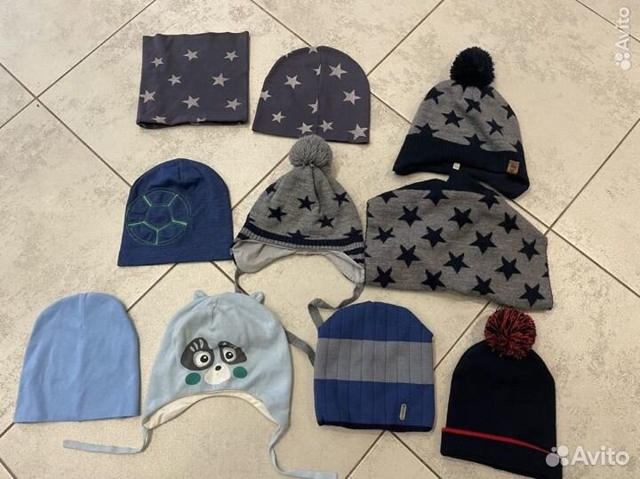Шапки и снуды для мальчика 50 52 р