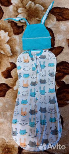 Кокон для новорожденных новый с шапочкой