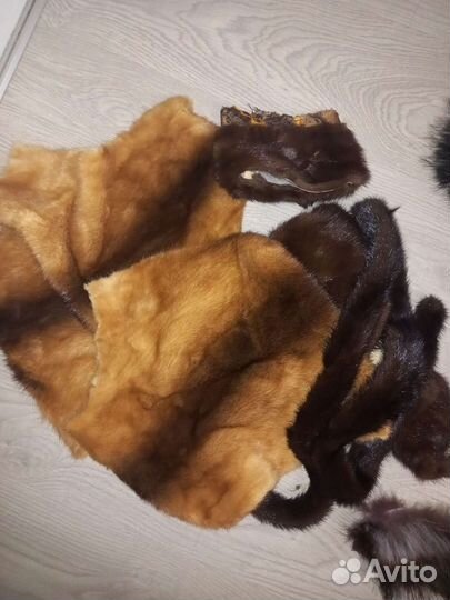 Обрезки меха енота. Норки