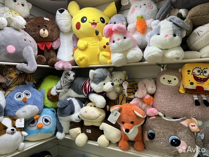 Мягкая игрушка Стич, кот-батон и другие