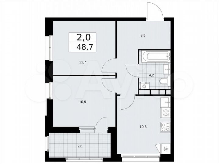 2-к. квартира, 48,7 м², 14/24 эт.