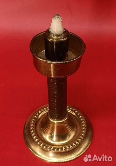 Подсвечник винтажный пружинный. Бронза+латунь