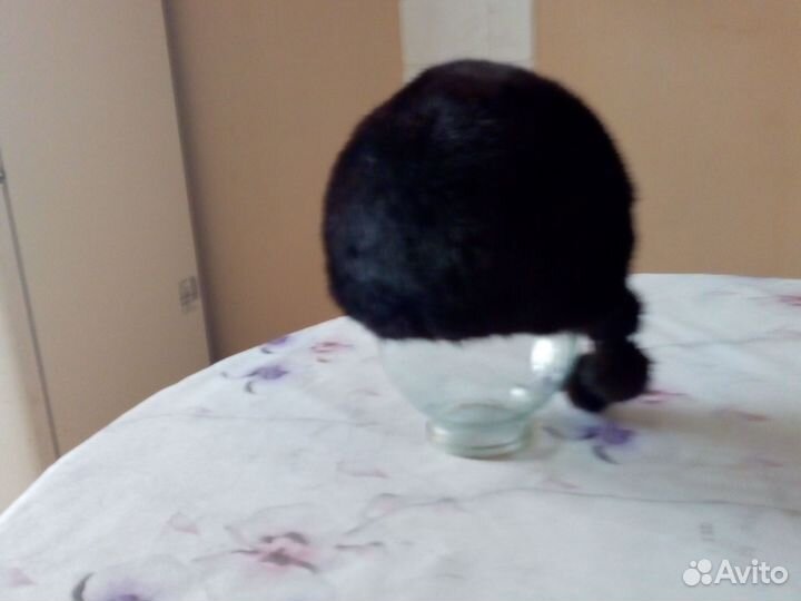 Шапка норковая молодежная, новая,черного цвета