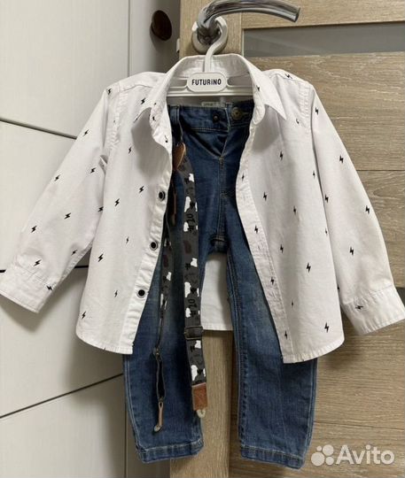 Костюм для мальчика 92,джинсы и рубашка