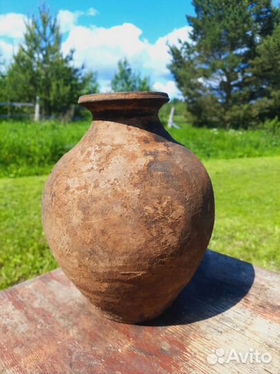Корчага С Горлышком Глиняная Посуда 19в